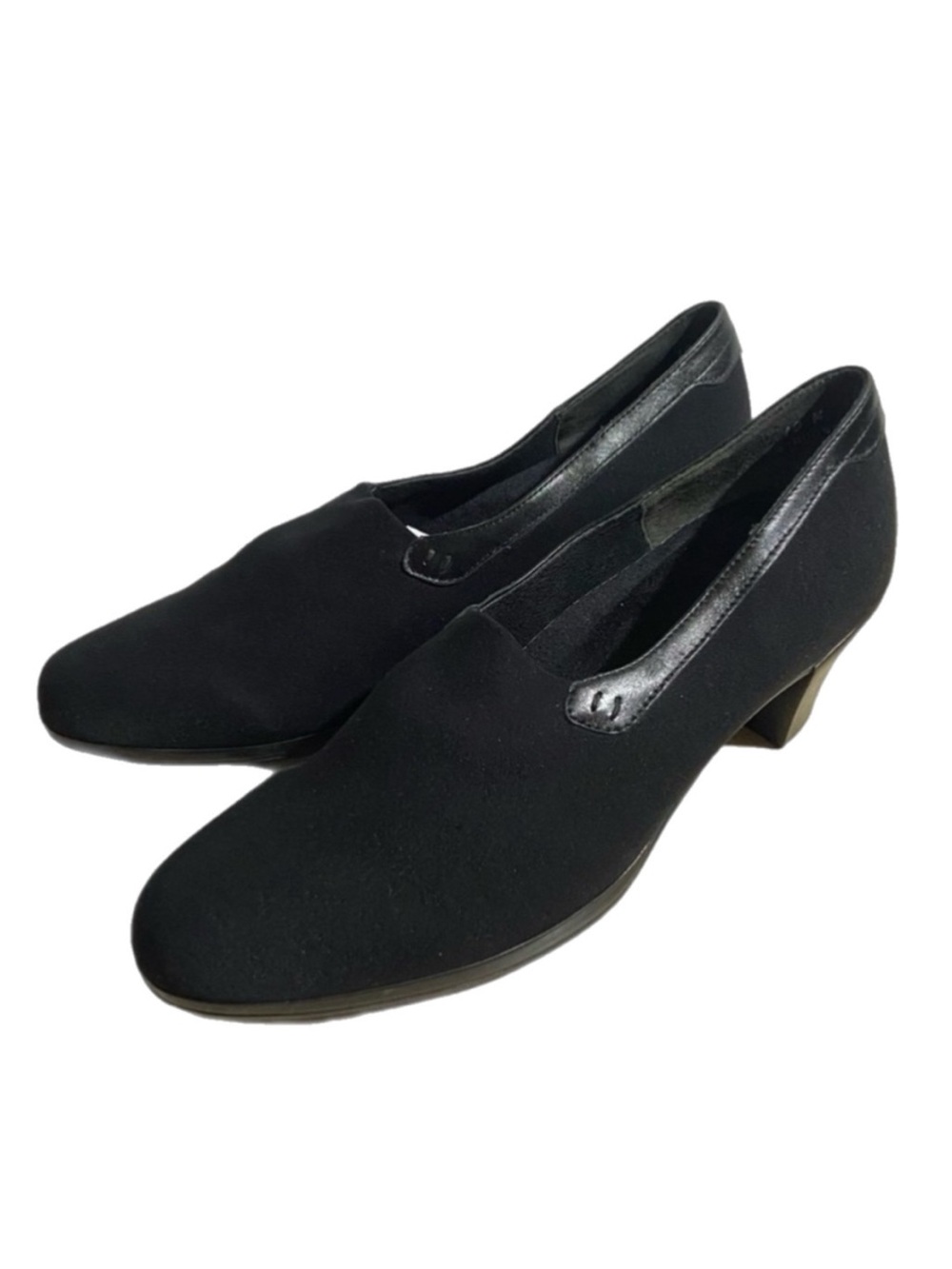 Munro Nora Slip On Black Pumps Cone Heel Vamp USA Made Medieval Witchycore Sz 10